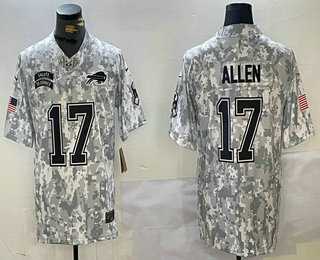 Men%27s Buffalo Bills #17 Josh Allen 2024 FUSE Arctic Camo Salute to Service Limited Stitched Jersey Dzhi
